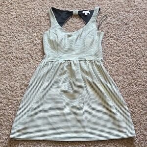 Candie's Black and White Striped Fit-and-Flare Mini Dress